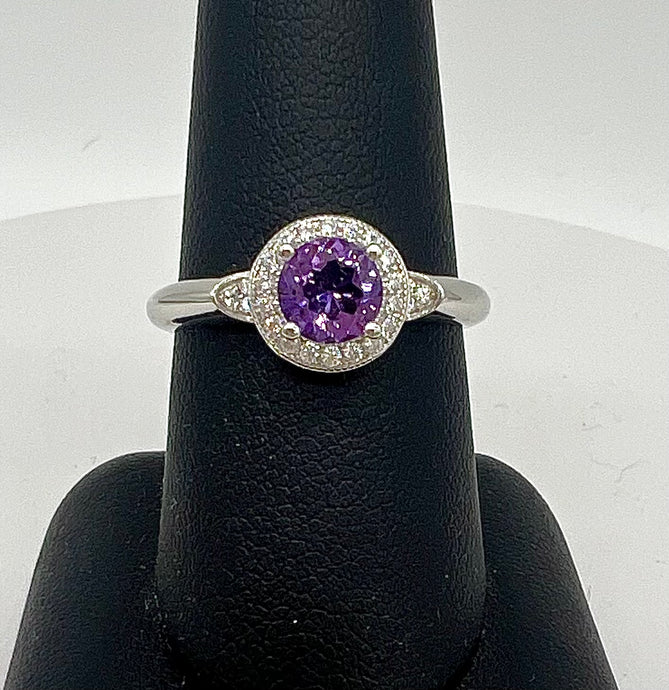 Amethyst & CZ Ring