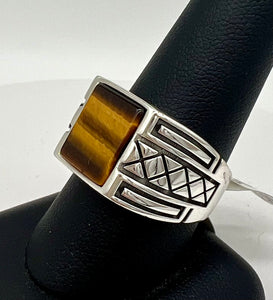 Men’s Silver Tigers Eye Ring