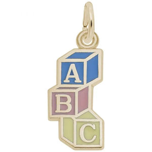 Sterling Silver ABC Baby Blocks Charm