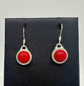 Round Coral Earrings