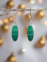 Load image into Gallery viewer, Long Malachite Earrings