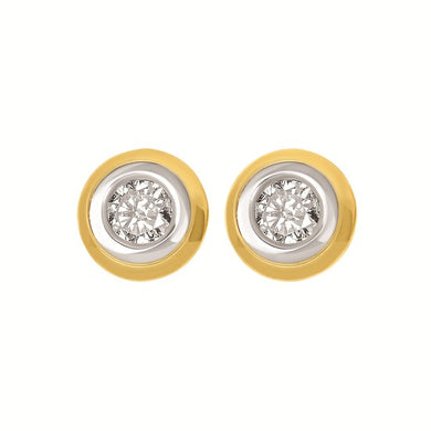 Bezel Diamond Earrings