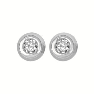 Bezel Diamond Earrings