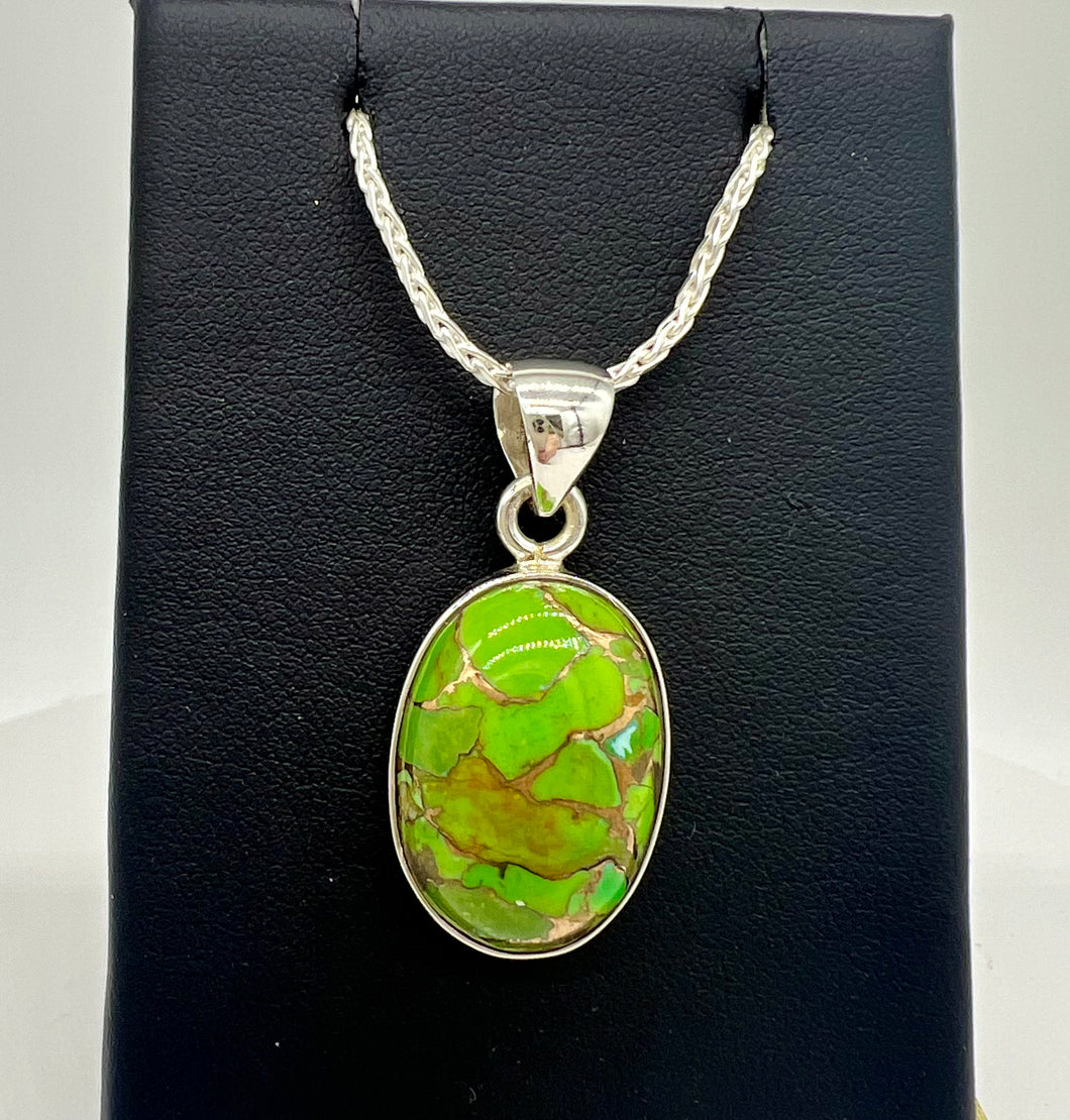 Lime Green Copper Turquoise Pendant