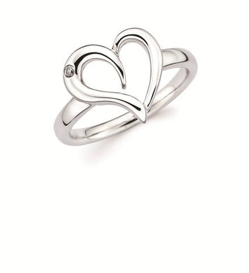 Open Heart Diamond Ring