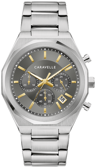 Men's Gray Chronograph Caravelle