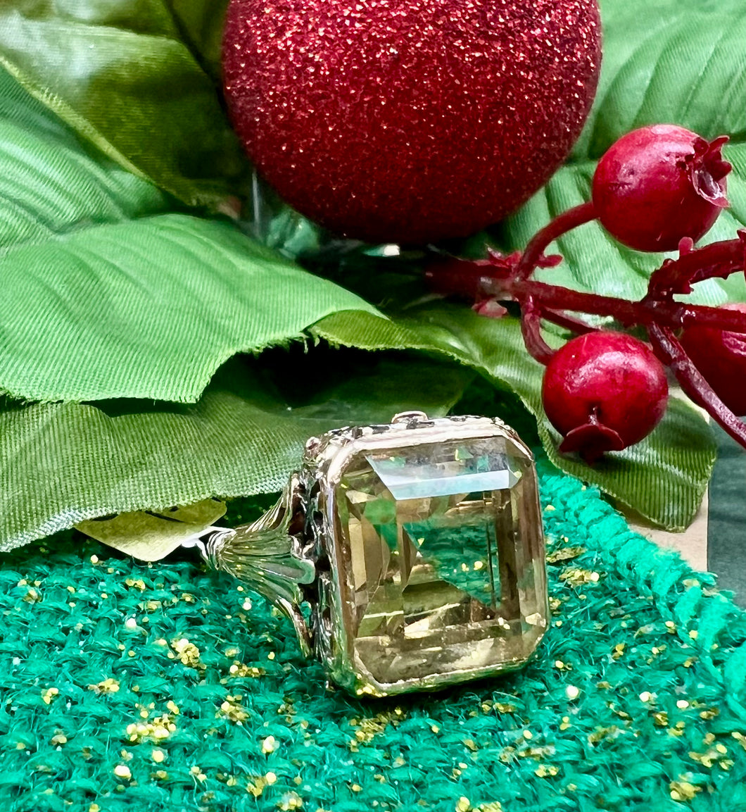 Vintage Pale Citrine Statement Ring