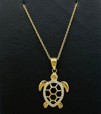 CZ Turtle Necklace