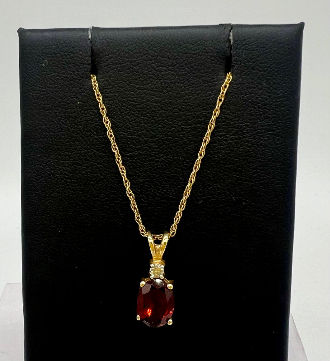 Oval Garnet Necklace