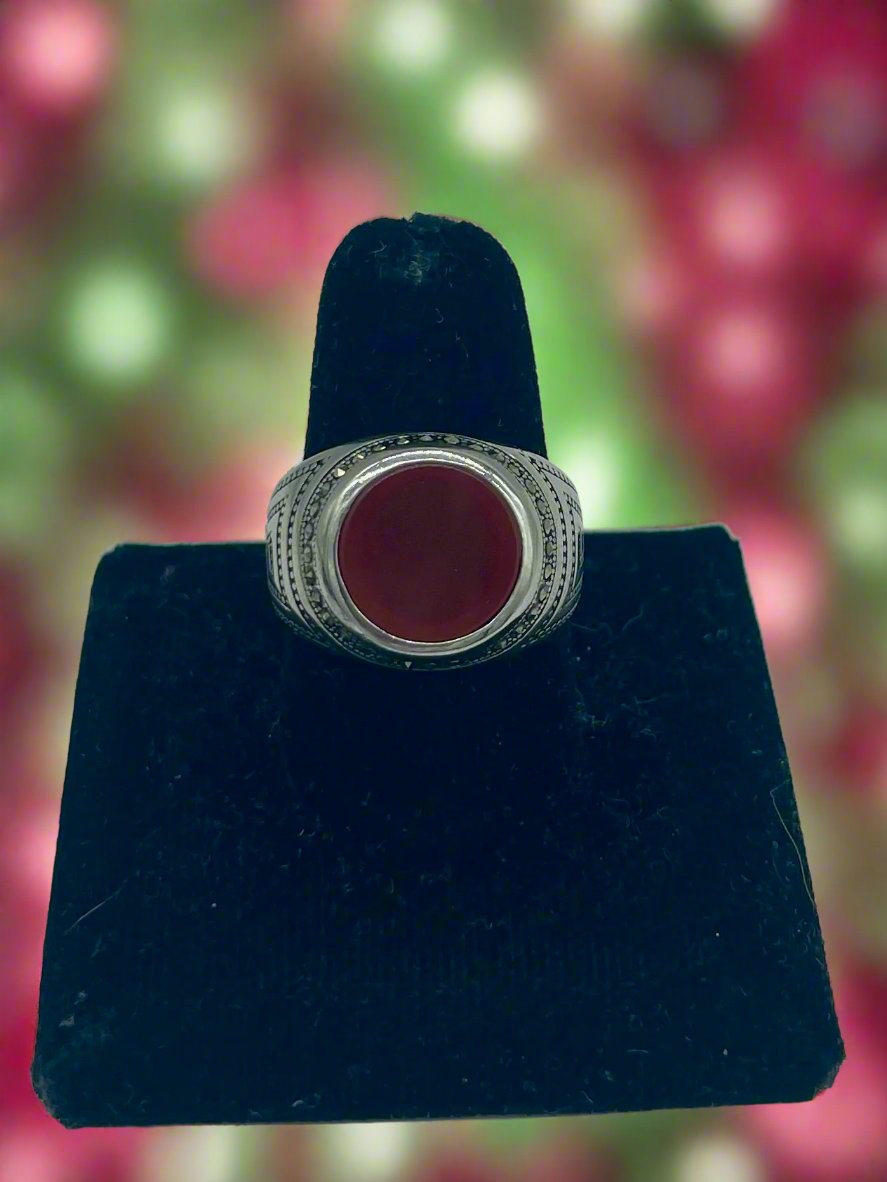 Men’s Sardonyx & Marcasite Ring