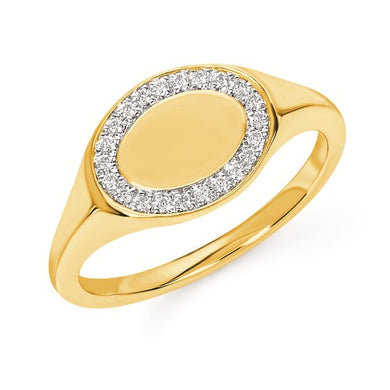 Oval Diamond Signet