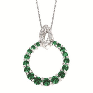 Diamond & Gem Circle Necklace