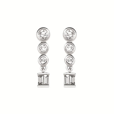 Modern Diamond Drop Earrings