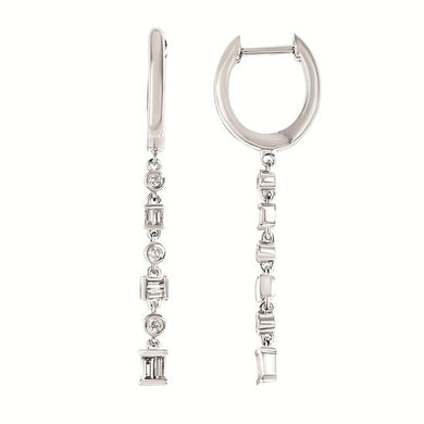 Diamond Dangle Hoops