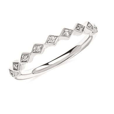 Sterling Silver Diamond Stack