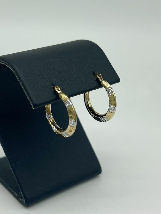 White & Yellow Gold Hoops