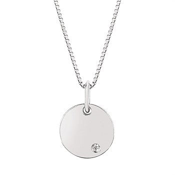 Diamond Accented Disc Pendant