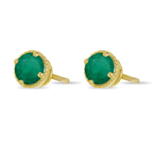 Load image into Gallery viewer, Emerald &amp; Gold Earrings