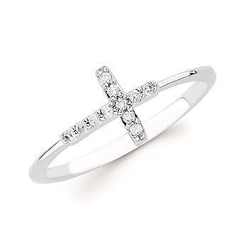 Sideways Diamond Cross Ring