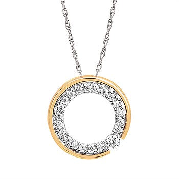 Round Two-Tone Diamond Necklace