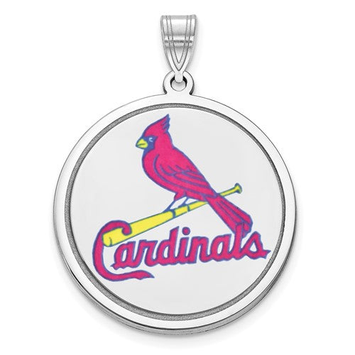 10kt White Gold 3/4in St. Louis Cardinals STL Logo Pendant 1W047CRD
