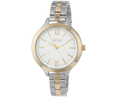 Women’s Two-Tone White Dial Caravelle Watch