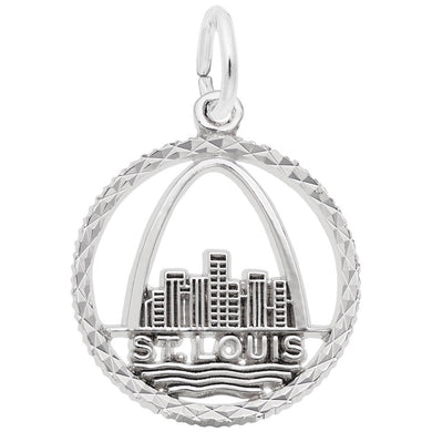 St. Louis Skyline Diamond Faceted Disc Charm