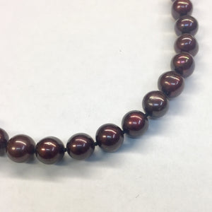 Deep Maroon Dyed Pearl Strand