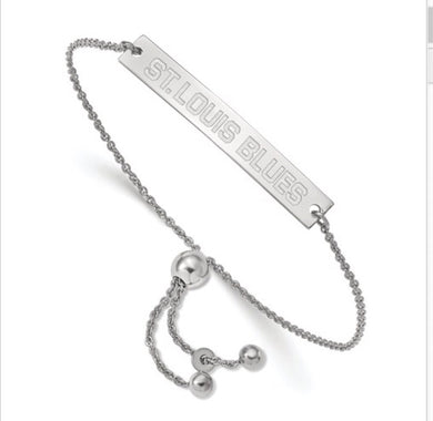 St. Louis Blues Sterling Silver Bolo Bracelet