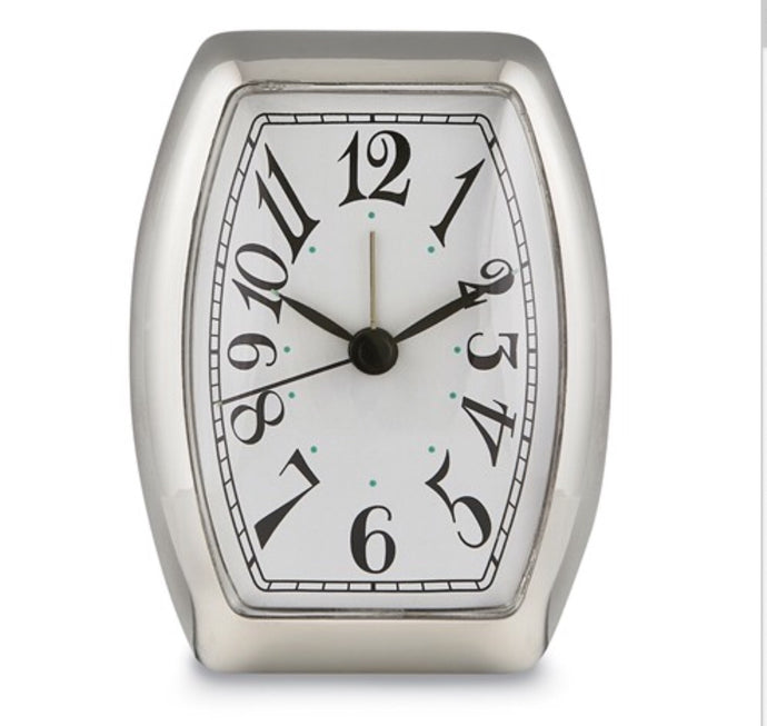 Silver-Plated Travel Alarm Clock
