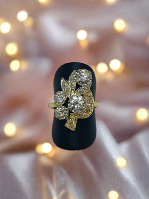 Vivacious Floral Vintage Diamond Ring