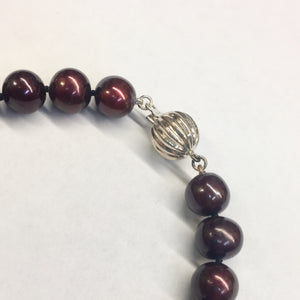 Deep Maroon Dyed Pearl Strand