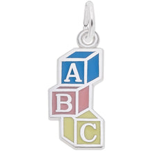 Load image into Gallery viewer, Sterling Silver ABC Baby Blocks Charm