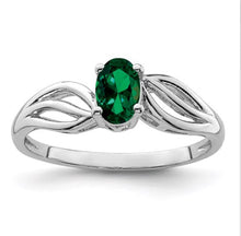 Load image into Gallery viewer, Sterling Wave Birthstone Rings