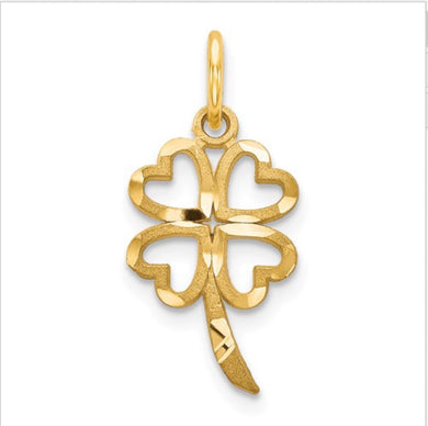 14k Four Leaf Clover Pendant Charm