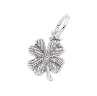 Sterling Silver 3D Four Leaf Clover Charm