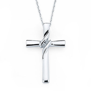 Channel Set Cross Necklace