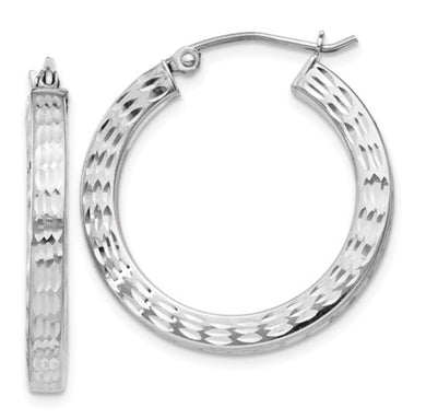 Diamond Cut Square Hoops