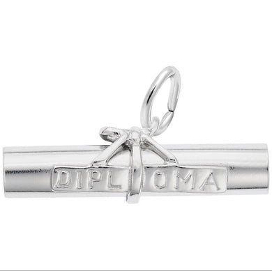 Sterling Silver 3D Diploma Charm