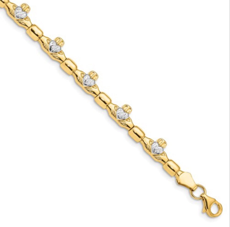 Claddagh Polished Link Bracelet
