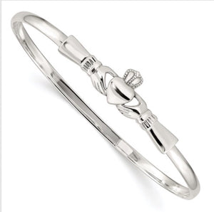 Sterling Silver Claddagh Bangle