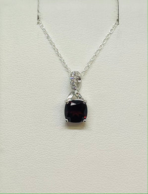 Garnet and CZ Necklace