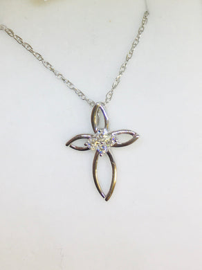 Open Cross Diamond Necklace