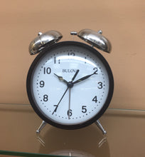 Load image into Gallery viewer, Old Fashion Bell Wooden Bulova Alarm Clock