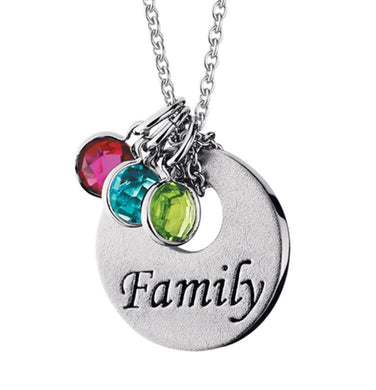 Silver Family Pendant Necklace