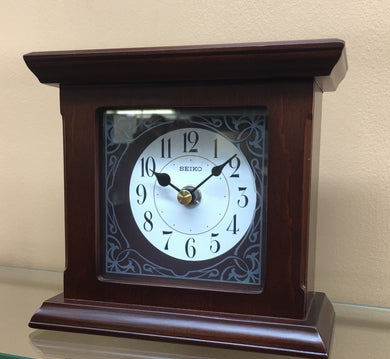 Small Brown Wooden Seiko Desk Clock