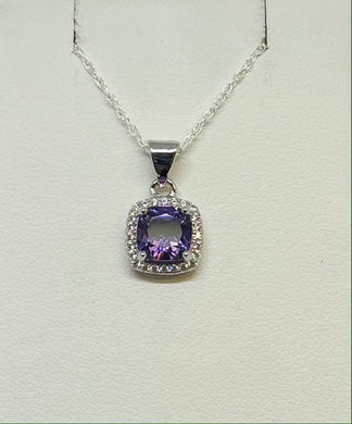 Cushion Cut Amethyst Necklace