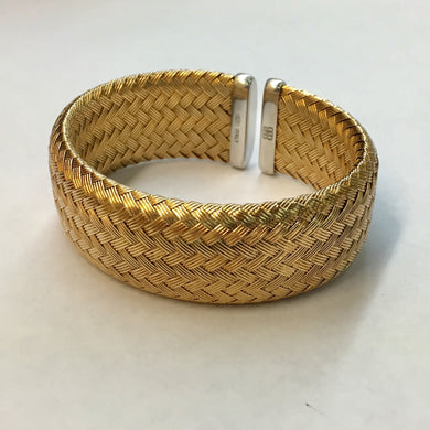 Gold Plated Woven Cuff Bracelet