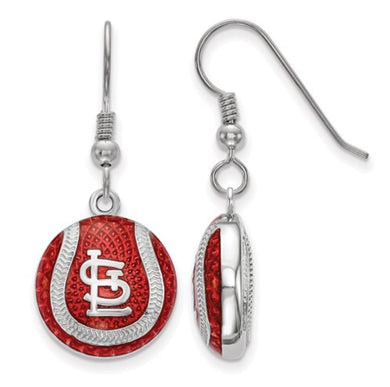 St. Louis Cardinals Sterling Silver Dangle Enamel Earrings