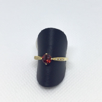 Mozambique Garnet and Diamond Ring